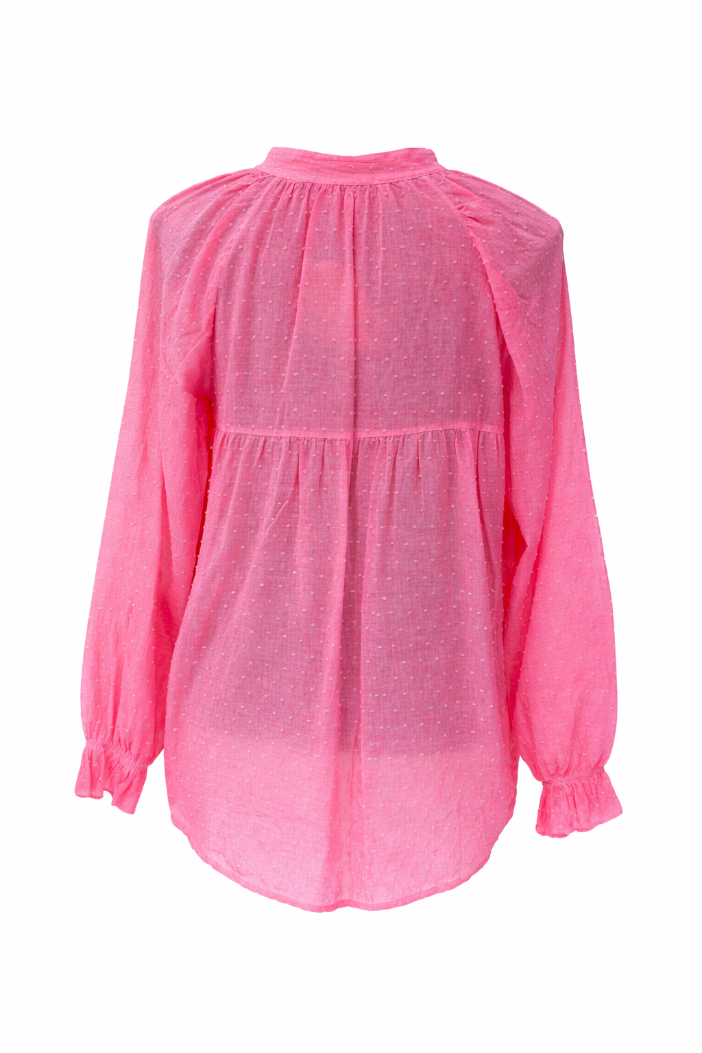 Bluse mit floraler Stickerei neonpink, Gr. 38-44
