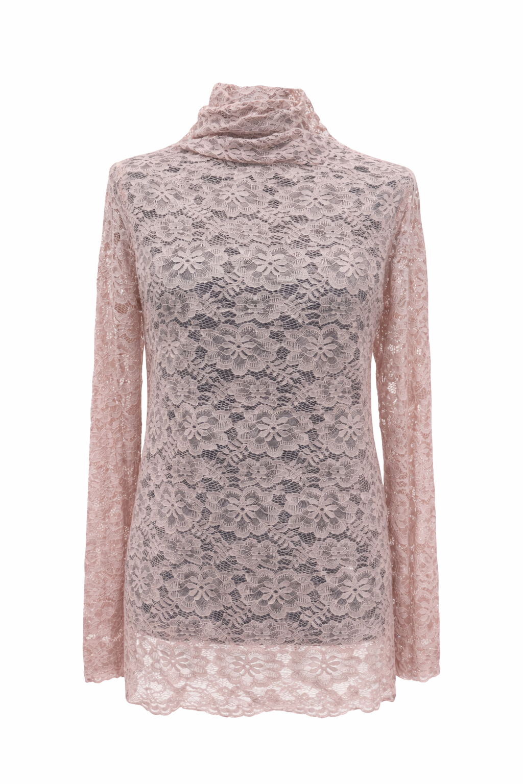 Spitzenoberteil florales Muster rosé, Gr. 36-40