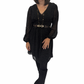 Elegantes Kleid mit Leo-Muster schwarz; Gr. 36-48