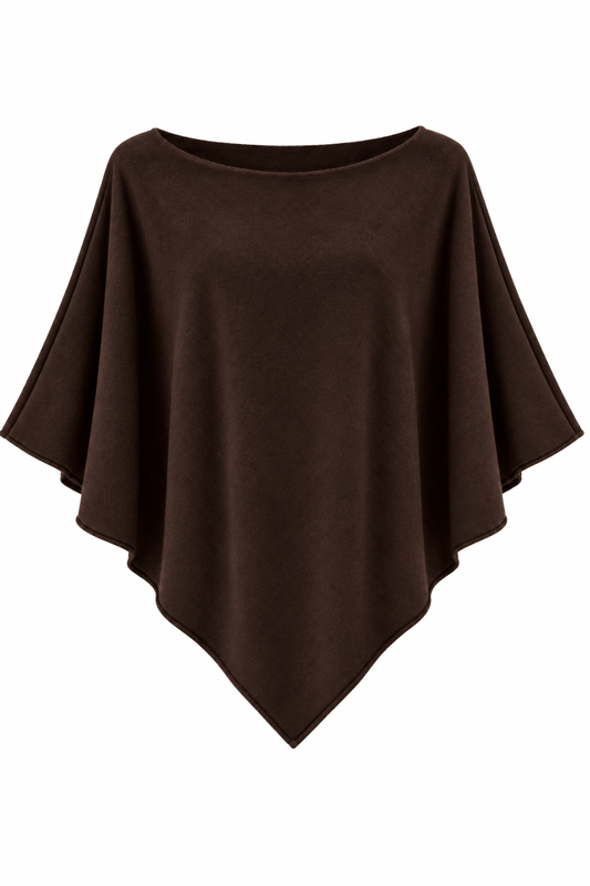 Soft Elegance – Leichter Poncho schokobraun, Gr. 36-42
