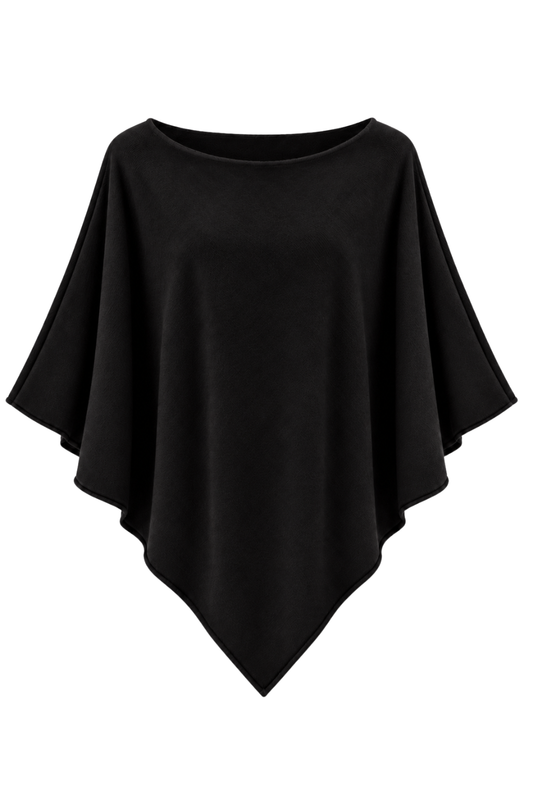 Soft Elegance – Leichter Poncho schwarz, Gr. 36-42