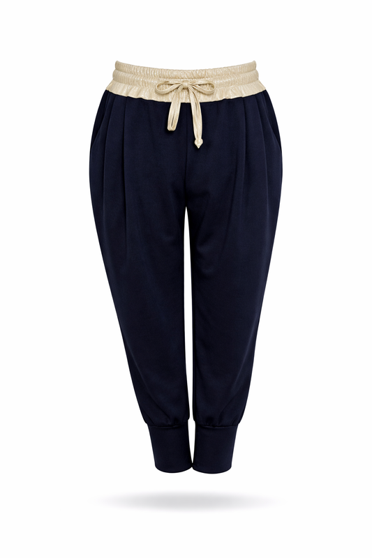 Damen Joggerpants mit Satinbund Gr. 36-42 dunkelblau