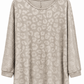 Lockeres Strukturshirt mit Leo-Muster kühles beige, Gr. 38-44
