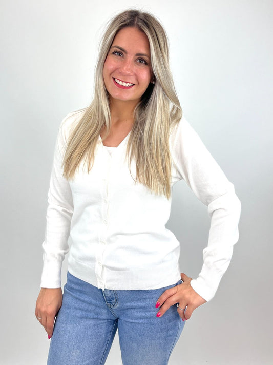 Cardigan wollweiß, Gr. 34-40