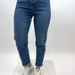 Mom fit Jeans dunkel , Gr. 34-42