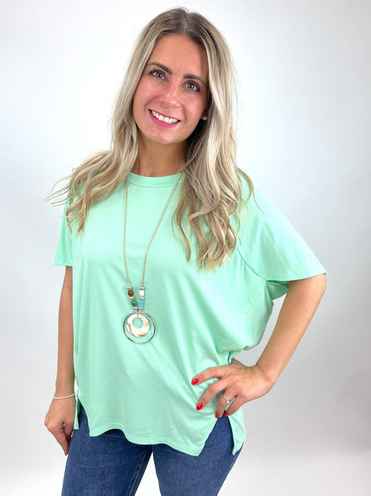 Shirt mit Kette mintgrün, Gr. 38-44