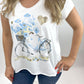 T-Shirt Fahrrad blau, Gr. 36-40