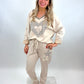 Joggerpants beige mit Blüten Gr. 36-42