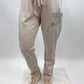 Joggerpants beige mit Blüten Gr. 36-42