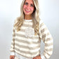 Gestreifter Pullover mit Paillettenblume, Gr. 36-42