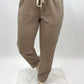 Joggerpants taupe mit Paillettenstreifen , Gr. 36-42