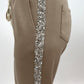 Joggerpants taupe mit Paillettenstreifen , Gr. 36-42