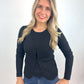 2 in 1 Set Cardigan + Top schwarz, Gr. 34-40