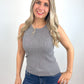 2 in 1 Set Cardigan + Top grau, Gr. 34-40