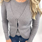 2 in 1 Set Cardigan + Top grau, Gr. 34-40
