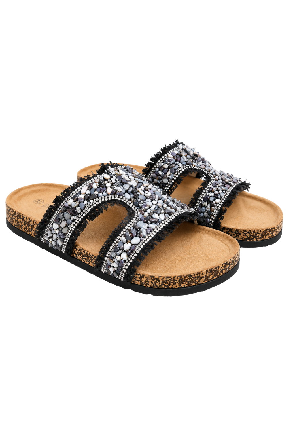 Pantolette Glam Stone schwarz, Gr. 36-40