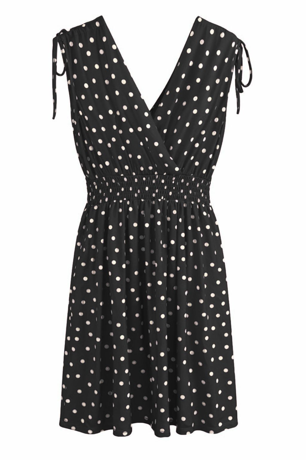 Punktekleid schwarz, Gr. 36-42