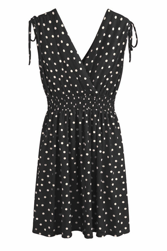 Punktekleid schwarz, Gr. 36-42