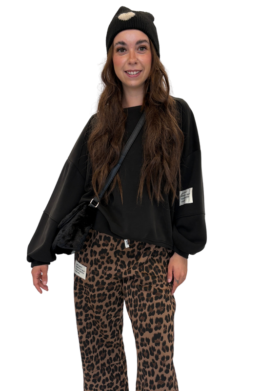 Oversize Sweatshirt „Perfectly Imperfect“ schwarz, Gr. 36-44