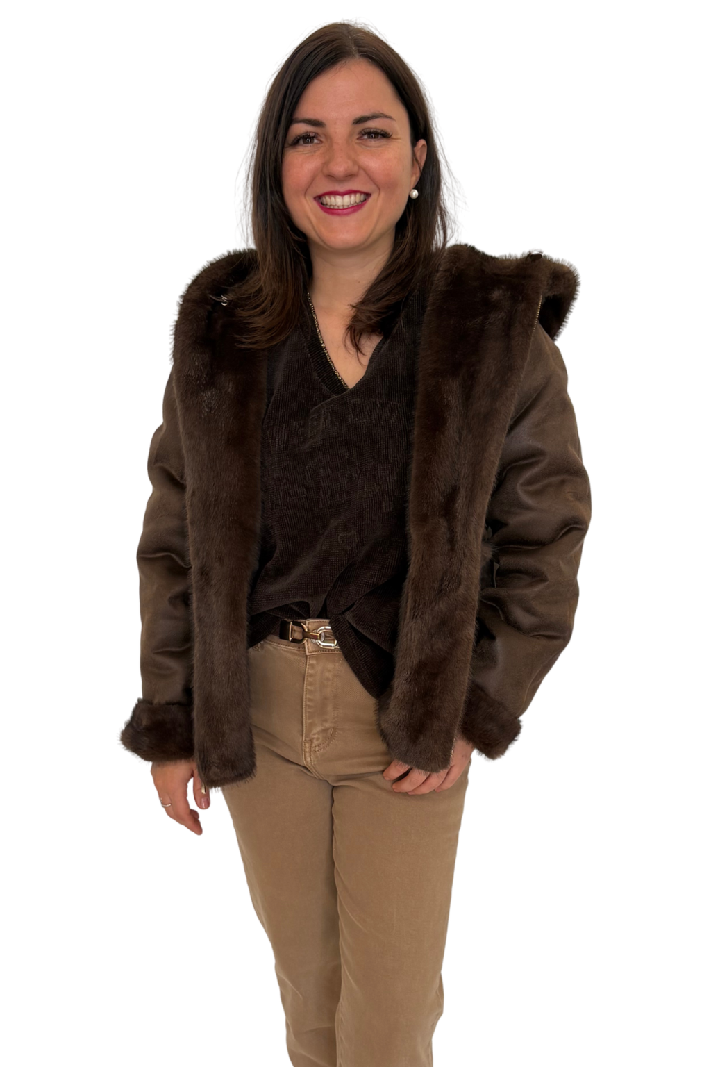 Wendejacke schokobraun, Gr. 36-42