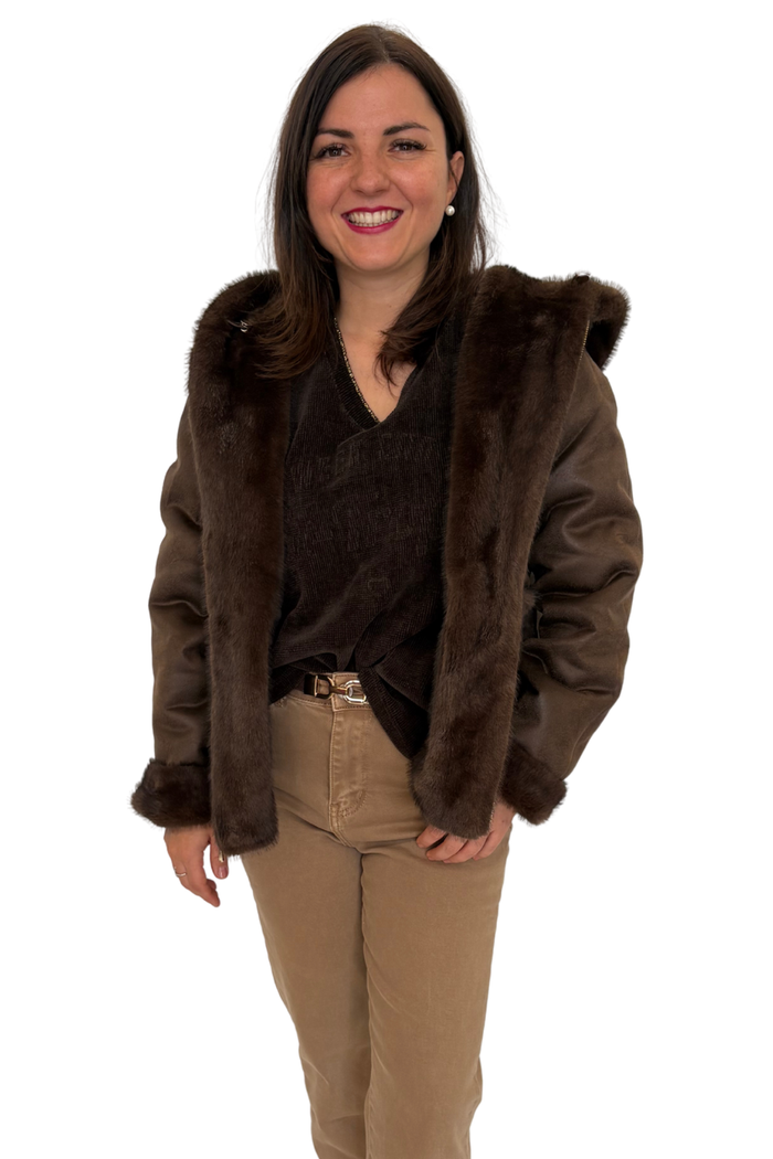Wendejacke schokobraun, Gr. 36-42