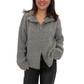 Strickjacke Stehkragen grau, Gr. 34-40