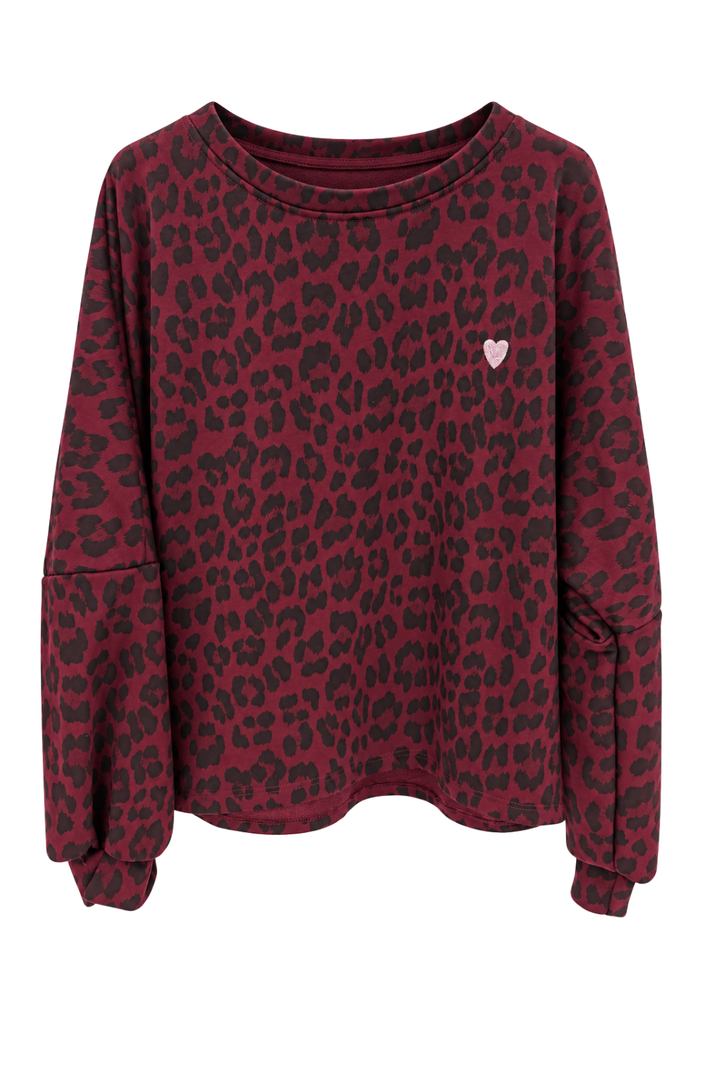 Leo Sweatshirt mit Herz bordeaux, Gr. 36-42