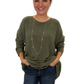 Soft Rundhals Pullover oliv, Gr. 38-46