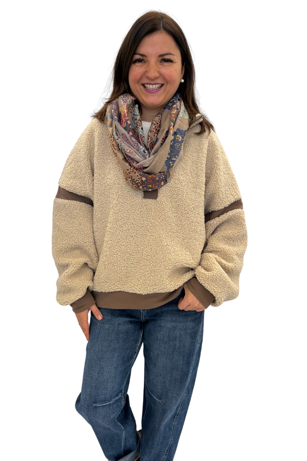 Kuschelpullover "Teddy Love" beige, Gr. 36-42