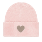 Strickmütze Amour rosa (Herz in taupe)