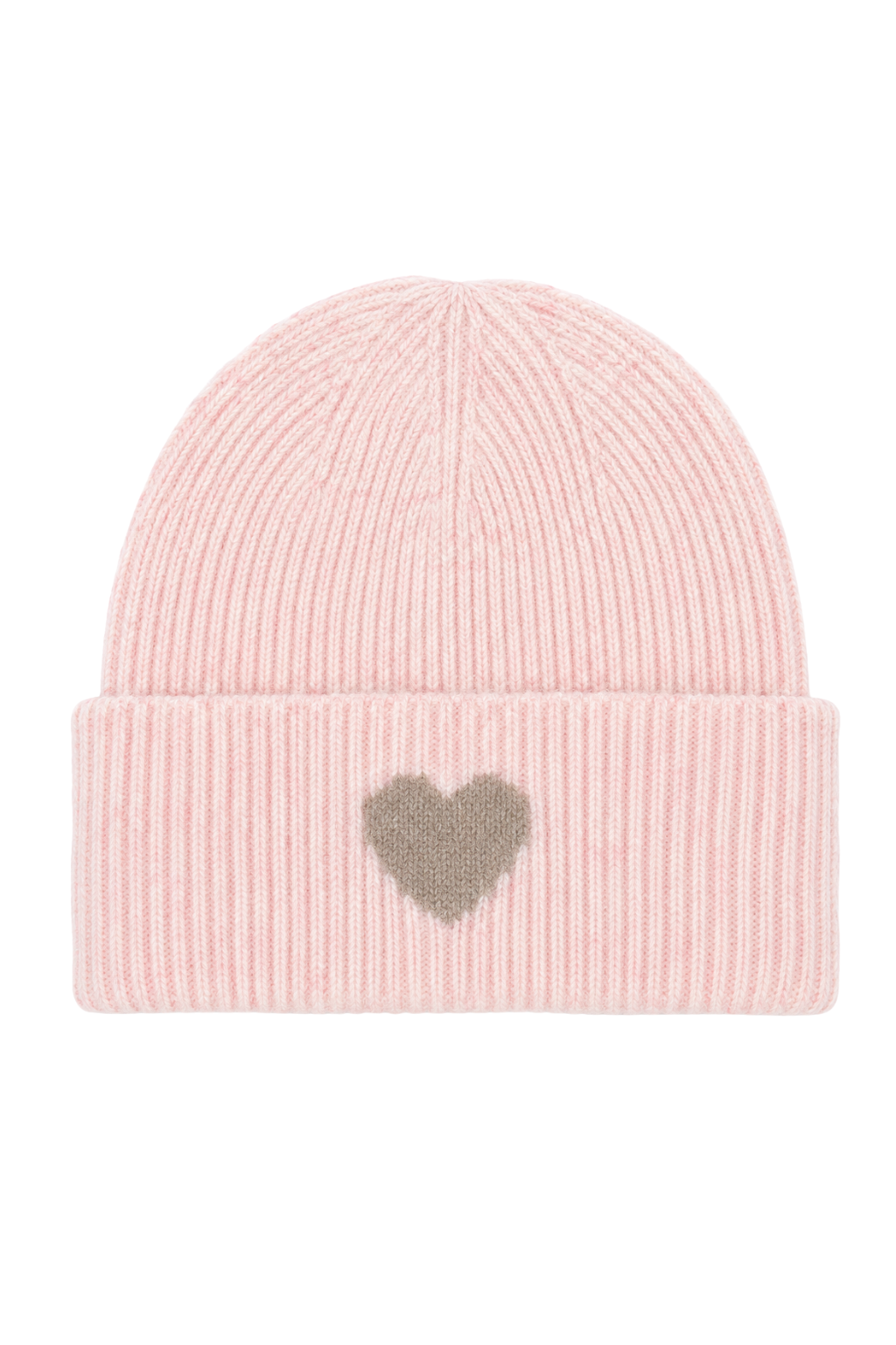 Strickmütze Amour rosa (Herz in taupe)