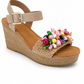 Keilsandalette mit Perlen-Details beige, Gr. 36-41