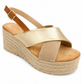 Keilsandalette mit Riemchen gold/beige, Gr. 36-41