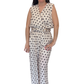 Polka Dots Zweiteiler creme/braun, Gr. 36-40