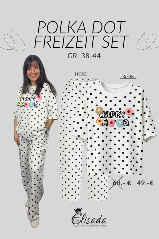 Polka Dot Freizeit Set Happy weiß, Gr. 38-44