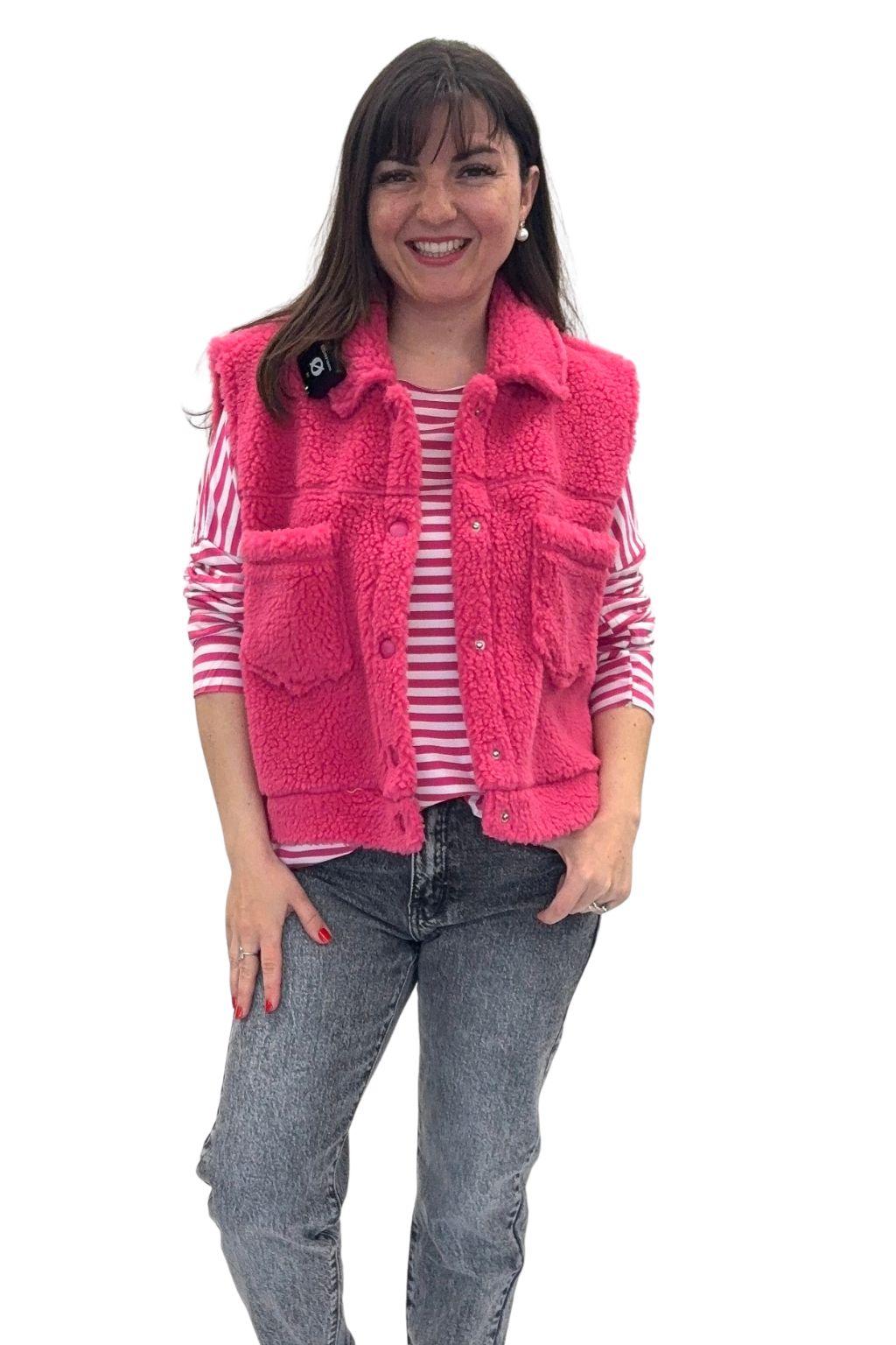Teddy Weste pink, Gr. 34-42