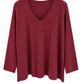 Soft V-Neck Pullover bordeaux, Gr. 38-46