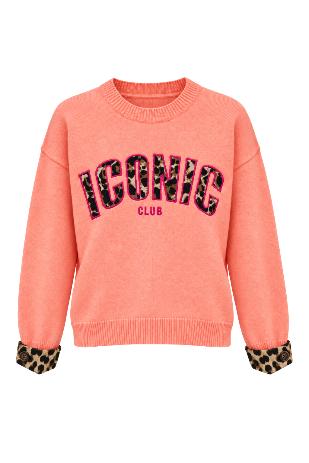 Iconic Club Strickpullover mit Leo-Details, Gr. 34-44