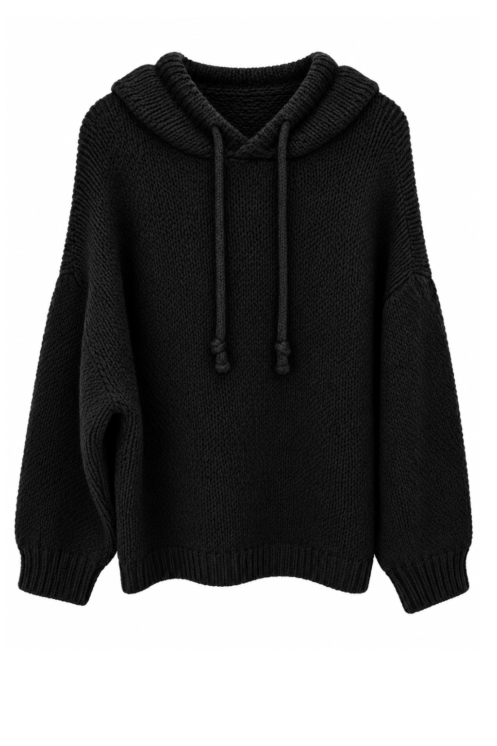 Kuschliger Kapuzen Pullover schwarz, Gr. 36-42