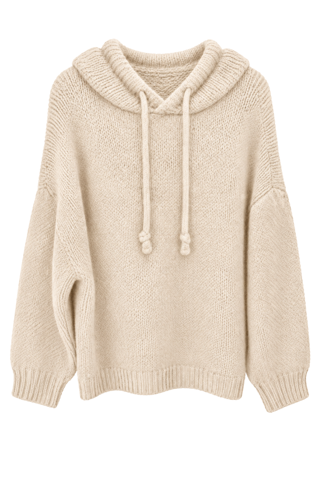 Kuschliger Kapuzen Pullover creme, Gr. 36-42