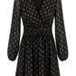 Elegantes Chiffonkleid in Schwarz-Gold, Gr. 36-48