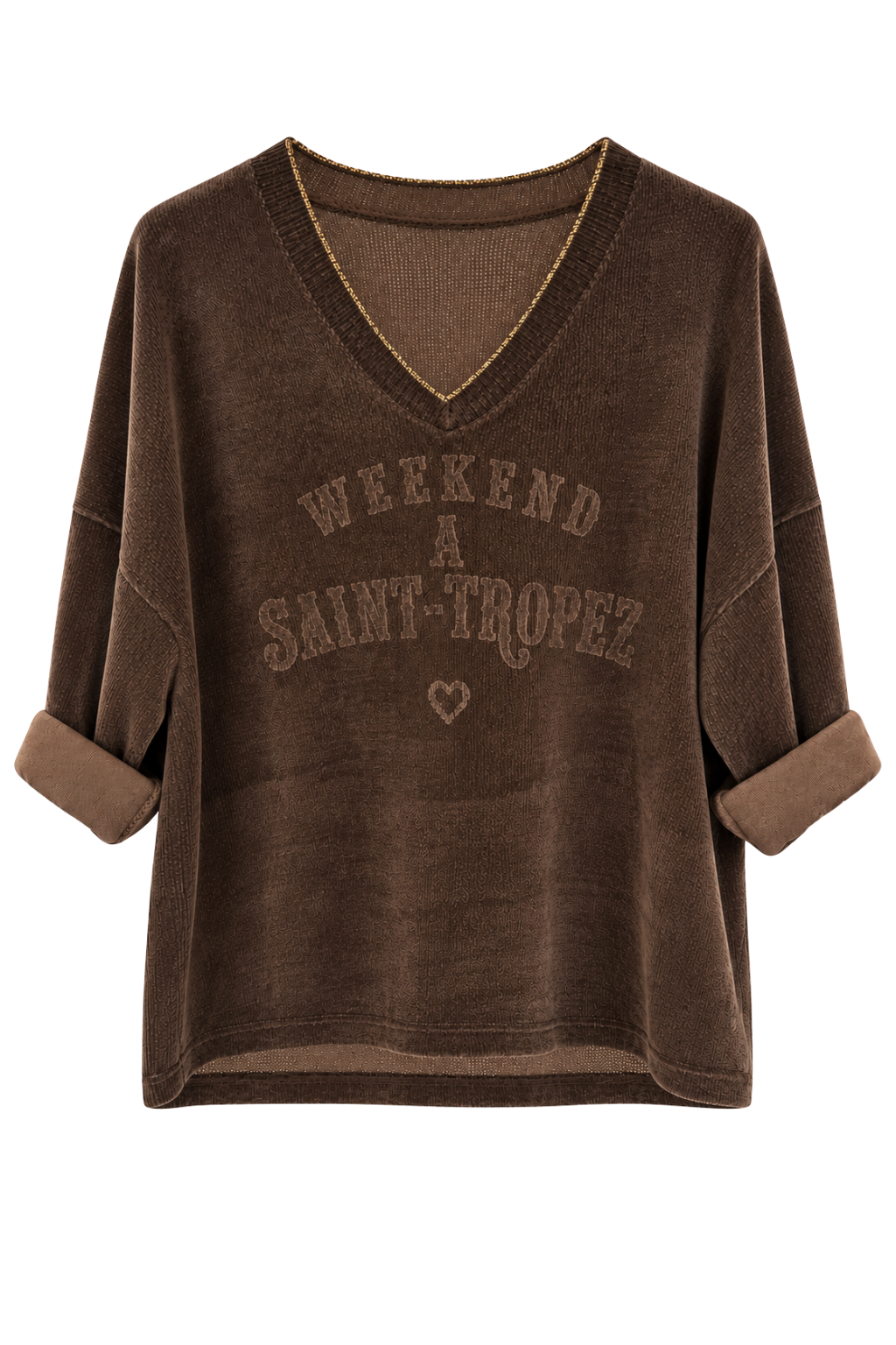 Shirt Samtcord St. Tropez schokobraun, Gr. 34-40