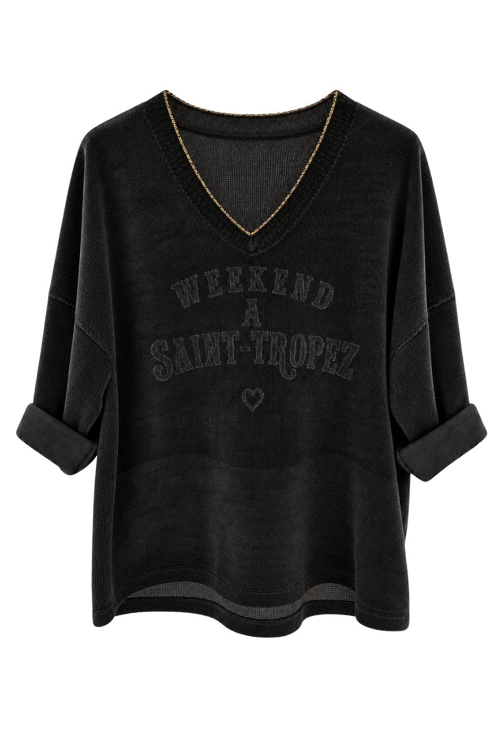Shirt Samtcord St. Tropez schwarz, Gr. 34-40