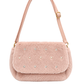 Plüsch-Schultertasche mit Schmucksteinen rosa