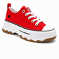 Plateau Sneaker mit Herzdetail rot, Gr. 36-41