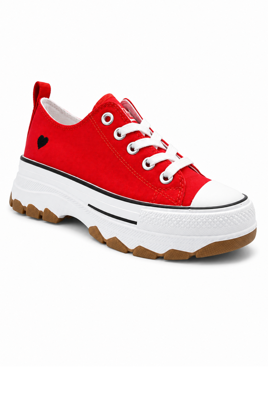Plateau Sneaker mit Herzdetail rot, Gr. 36-41