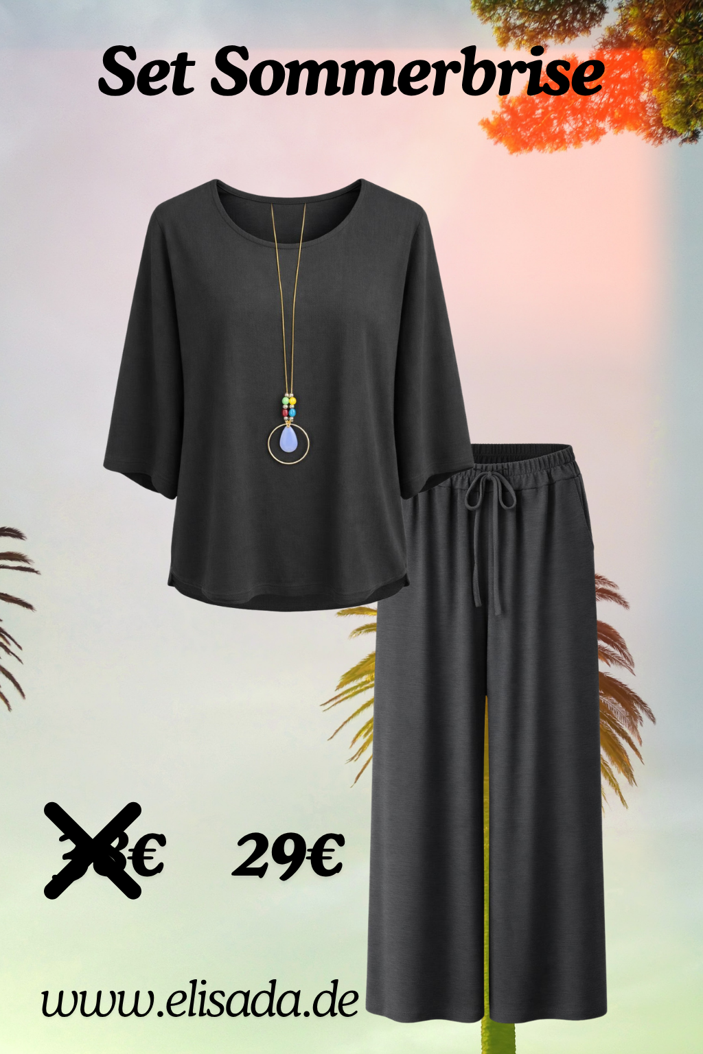 Set Sommerbrise schwarz, Gr. 36-44