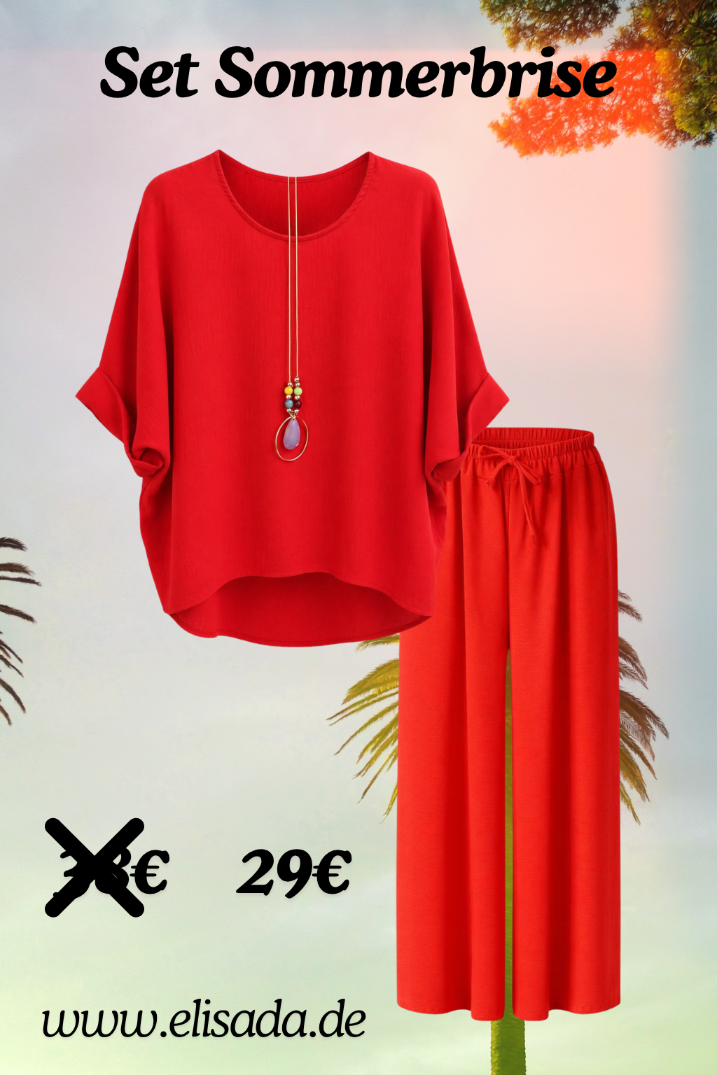 Set "Sommerbrise" rot, Gr. 36-44