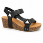 Keil-Sandale mit Klettverschluss schwarz, Gr. 36-42