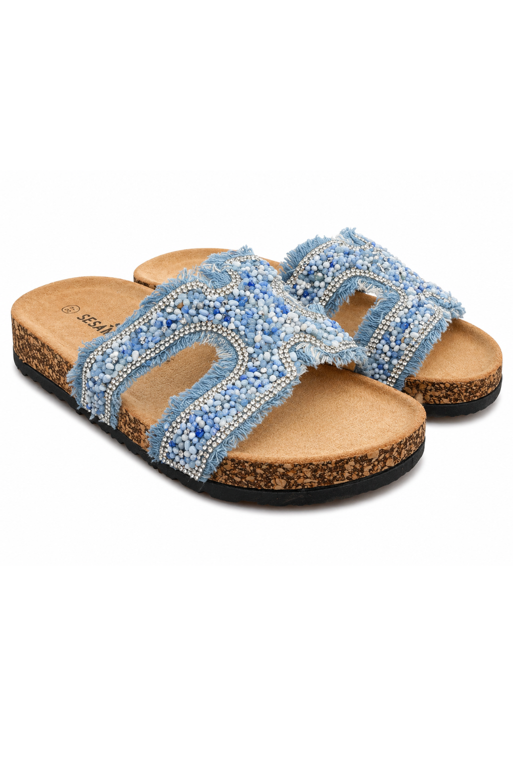 Pantolette Glam Stone hellblau, Gr. 37-40